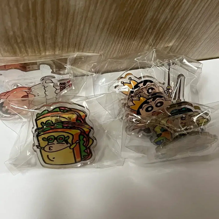 [BUNJANG] Crayon Shin-chan Acrylic Clip Bundle Set / (새상품) 짱구 아크릴 집게 클립 4개 일괄