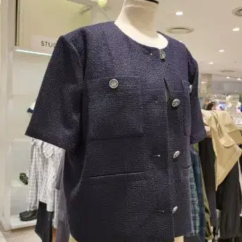 [BUNJANG] Studio Tomboy Tweed Half Sleeve Jacket (Size 55) / 스튜디오톰보이 하프슬리브 트위드 자켓 55사이즈 정품