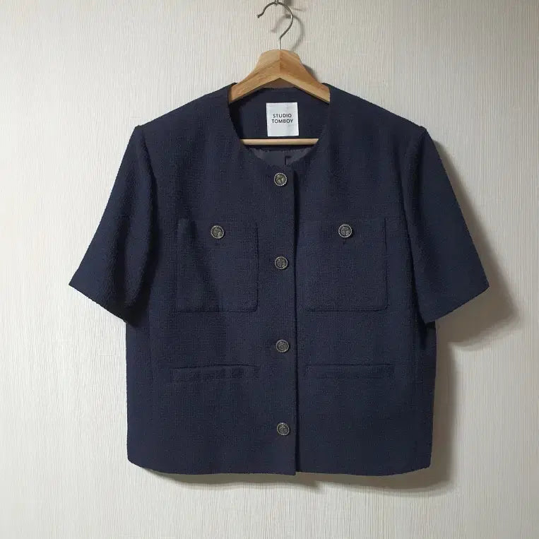 [BUNJANG] Studio Tomboy Tweed Half Sleeve Jacket (Size 55) / 스튜디오톰보이 하프슬리브 트위드 자켓 55사이즈 정품