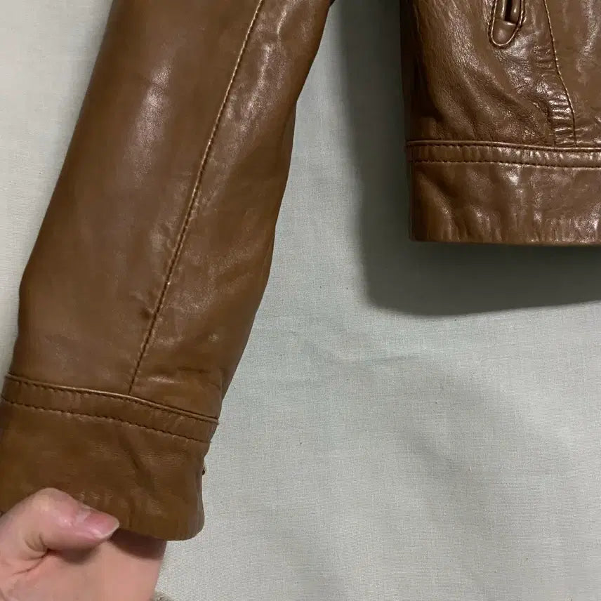 [BUNJANG] Massimo Dutti Leather Jacket / 마시모두띠 양가죽 브라운 레더 자켓 S