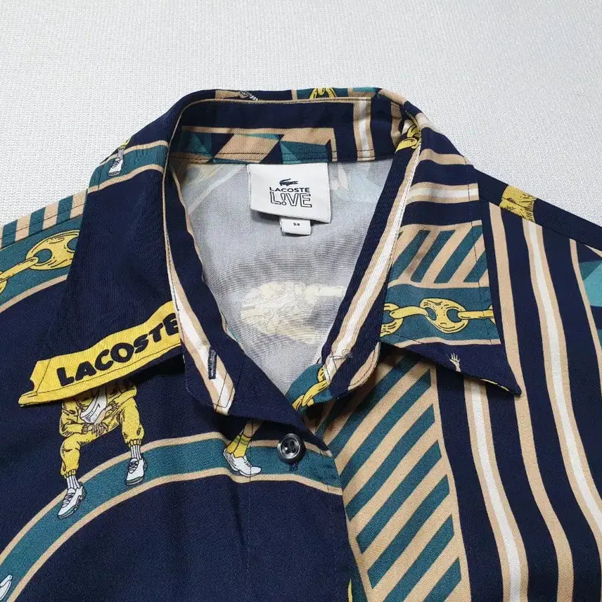 [BUNJANG] Lacoste Pattern Shirt Dress Women&