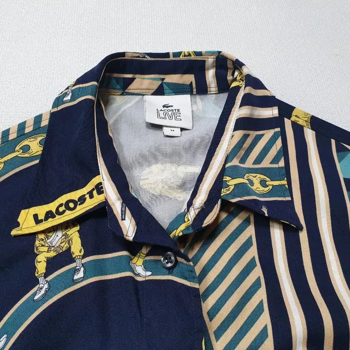 [BUNJANG] Lacoste Pattern Shirt Dress Women&