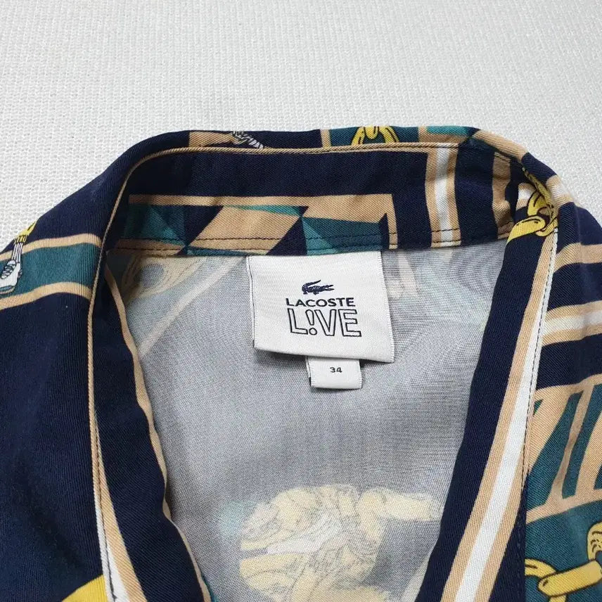 [BUNJANG] Lacoste Patterned Shirt Dress (Women's 90-95) / 라코스테 패턴 셔츠 원피스 여성90~95