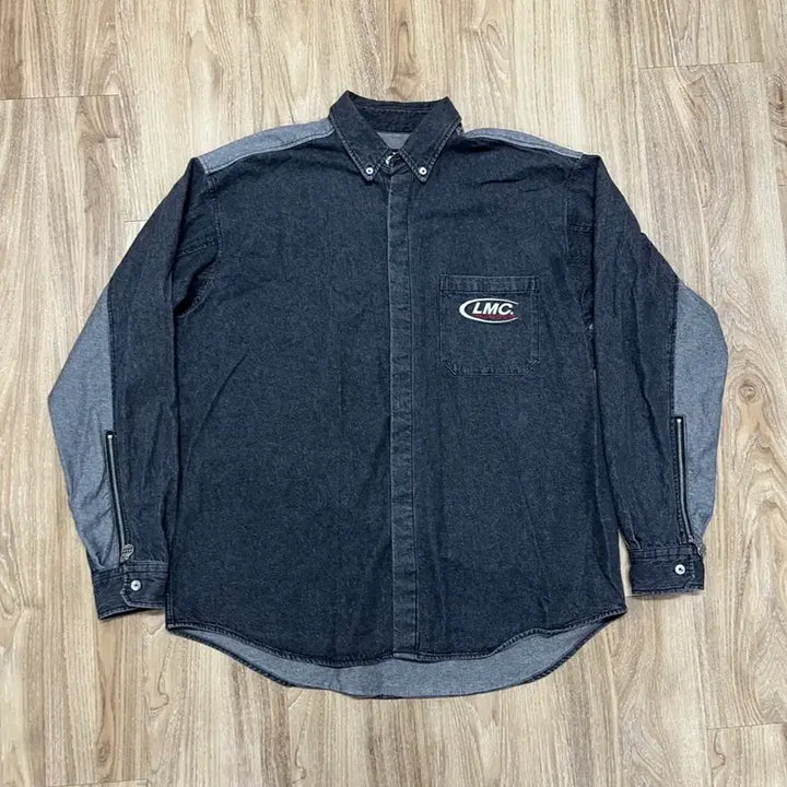 [BUNJANG] LMC Oversized Black Denim Shirt / LMC 오버핏 블랙데님 셔츠