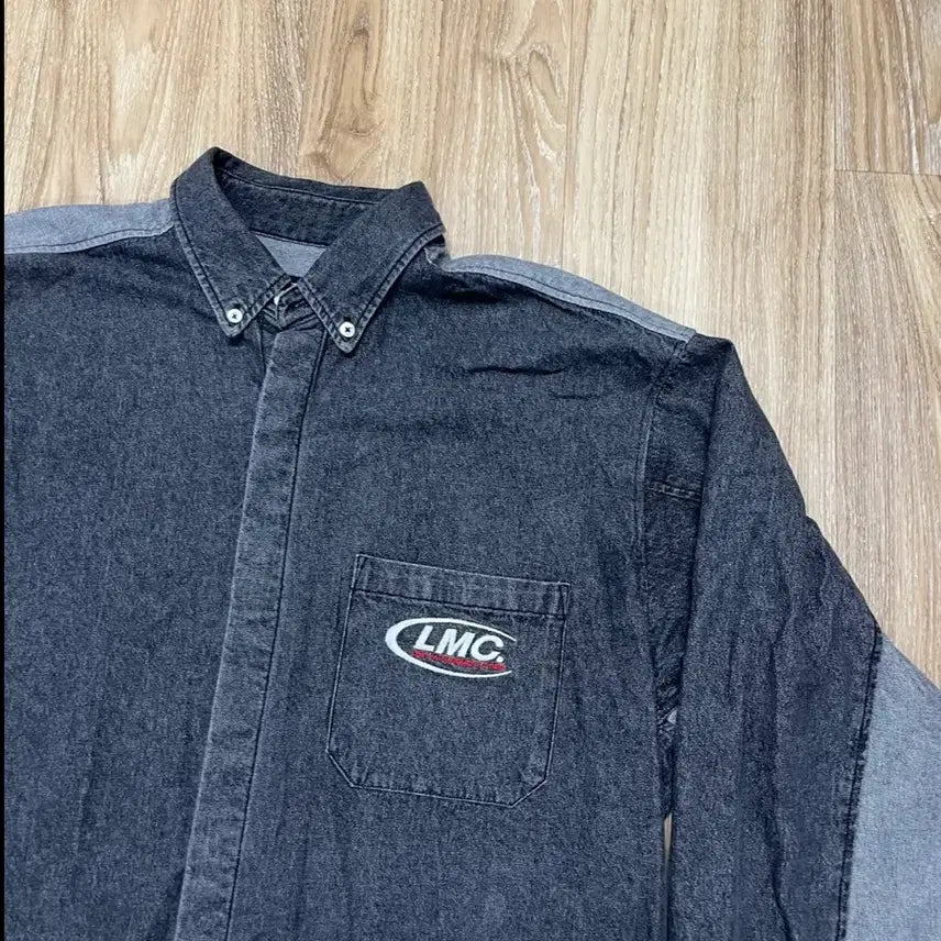 [BUNJANG] LMC Oversized Black Denim Shirt / LMC 오버핏 블랙데님 셔츠