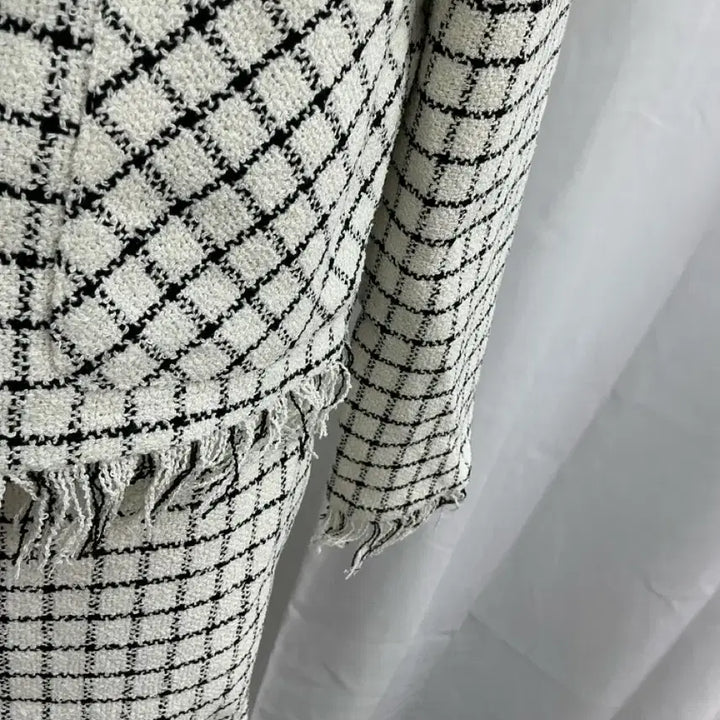 [BUNJANG] Tweed Check Set-up Jacket & Skirt / 트위드 체크 셋업 자켓 스커트