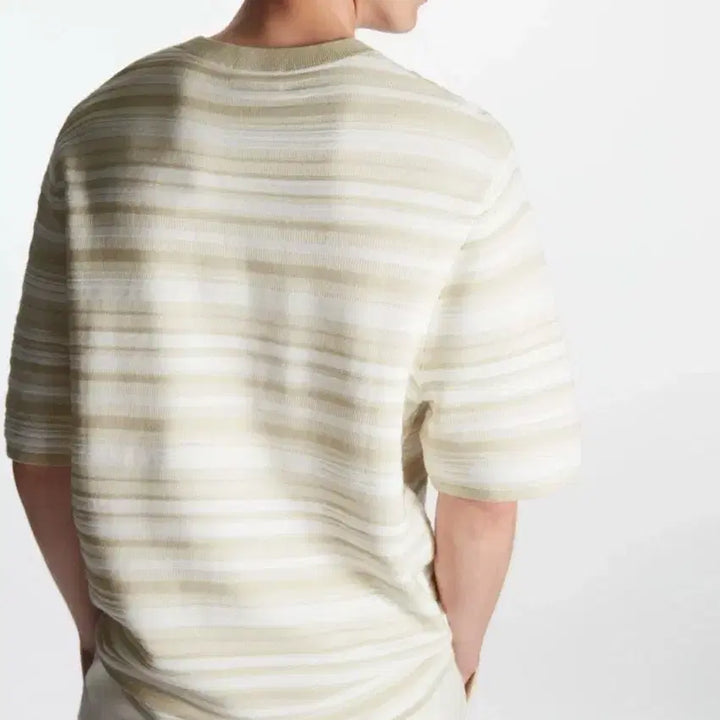 [BUNJANG] COS Jacquard Stripe Knit T-shirt / COS 코스 자카드 스트라이프 니트 티셔츠 (S)