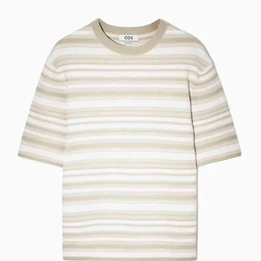 [BUNJANG] COS Jacquard Stripe Knit T-shirt / COS 코스 자카드 스트라이프 니트 티셔츠 (S)