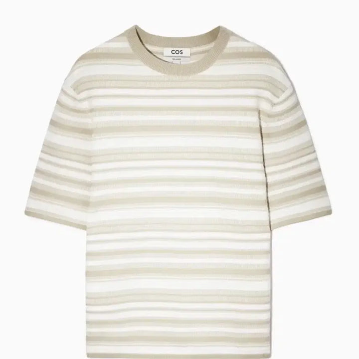[BUNJANG] COS Jacquard Stripe Knit T-shirt / COS 코스 자카드 스트라이프 니트 티셔츠 (S)