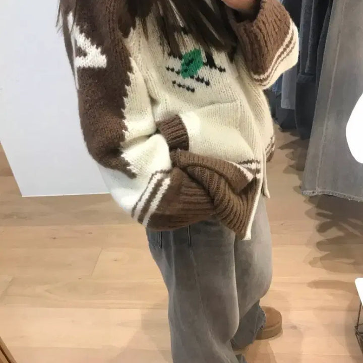 [BUNJANG] WeAre Rugby Cardigan (Brown) / 위아 럭비가디건 (브라운)