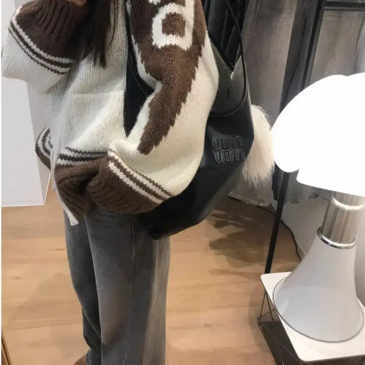 [BUNJANG] WeAre Rugby Cardigan (Brown) / 위아 럭비가디건 (브라운)