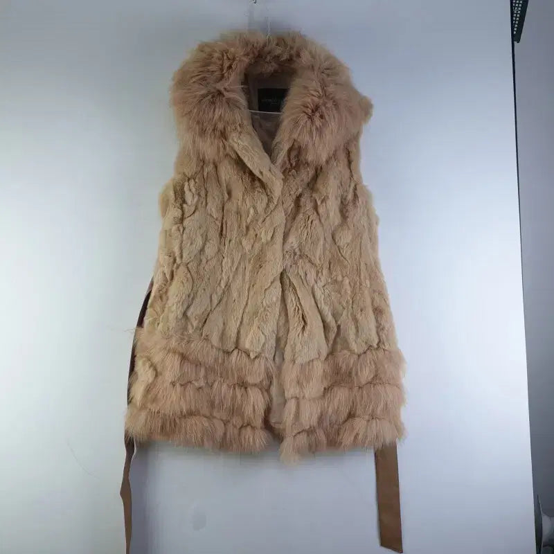 [BUNJANG] WORLDFUR Women's Rex Fur Vest / WORLDFUR 여성L 렉스 퍼 베스트 M1039