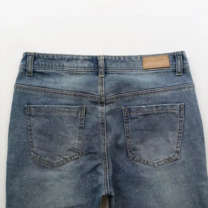 [BUNJANG] Jeep Patchwork Slim Denim Pants (Size 28) / 지프 청바지 사이즈28 슬림 9부 패치워크 여자 여성 데님팬츠 A9428