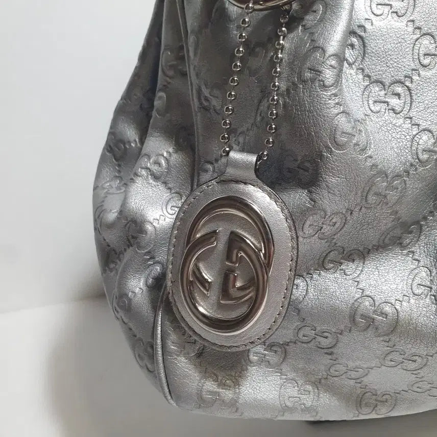 [BUNJANG] Gucci Silver Leather Tote Bag / 정품 ㅡ구찌ㅡ실버가죽ㅡ토트백