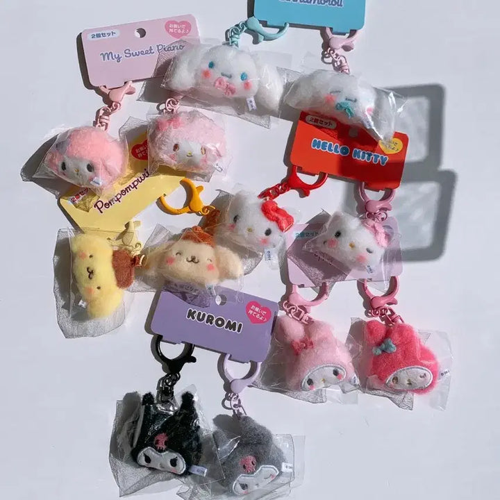 [BUNJANG] Sanrio Kuromi Mini Mascot Doll Keyring Set / 산리오 니코니코 미니 마스코트 인형키링2개세트 새상품 쿠로미