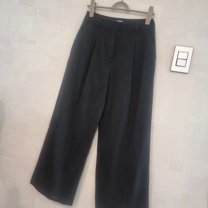 [BUNJANG] LIST Wide Slacks Black Pants / LIST 와이드 슬랙스 블랙 55