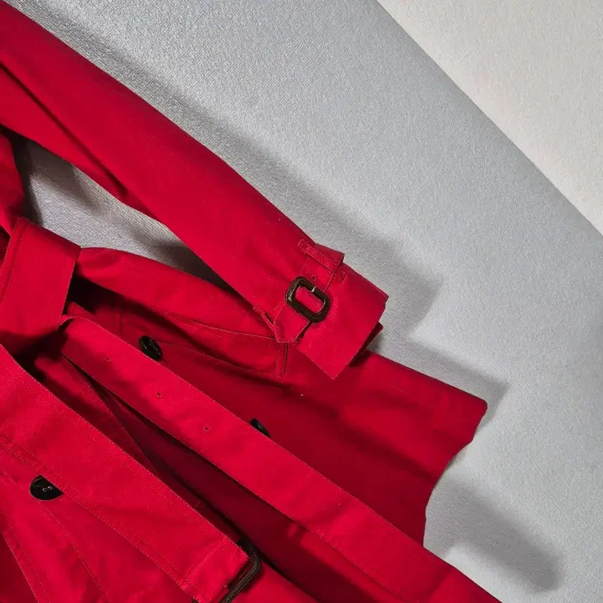 [BUNJANG] Vicolique Red Quilted Trench Coat - Size 55 / 비꼴리끄 레드 누빔 트렌치코트 55