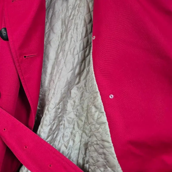 [BUNJANG] Vicolique Red Quilted Trench Coat - Size 55 / 비꼴리끄 레드 누빔 트렌치코트 55