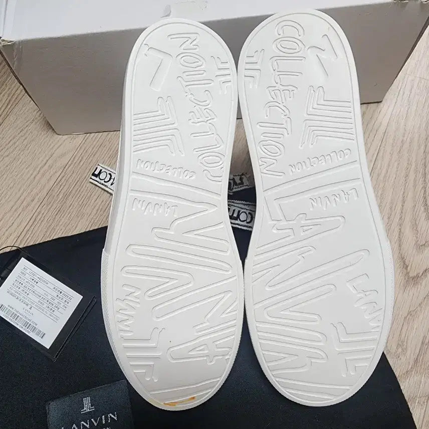 [BUNJANG] Lanvin Collection Leather Embroidered Strap Sneakers / [230]한섬 랑방컬렉션 레더 자수 스트랩 스니커즈 레터링 리본 운동화