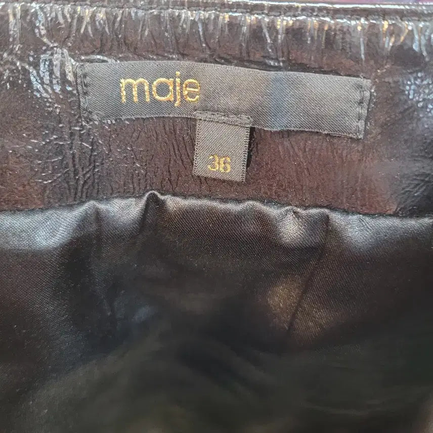 [BUNJANG] Maje Lambskin Mini Skirt / 마쥬 maje 새끼양가죽 미니 스커트