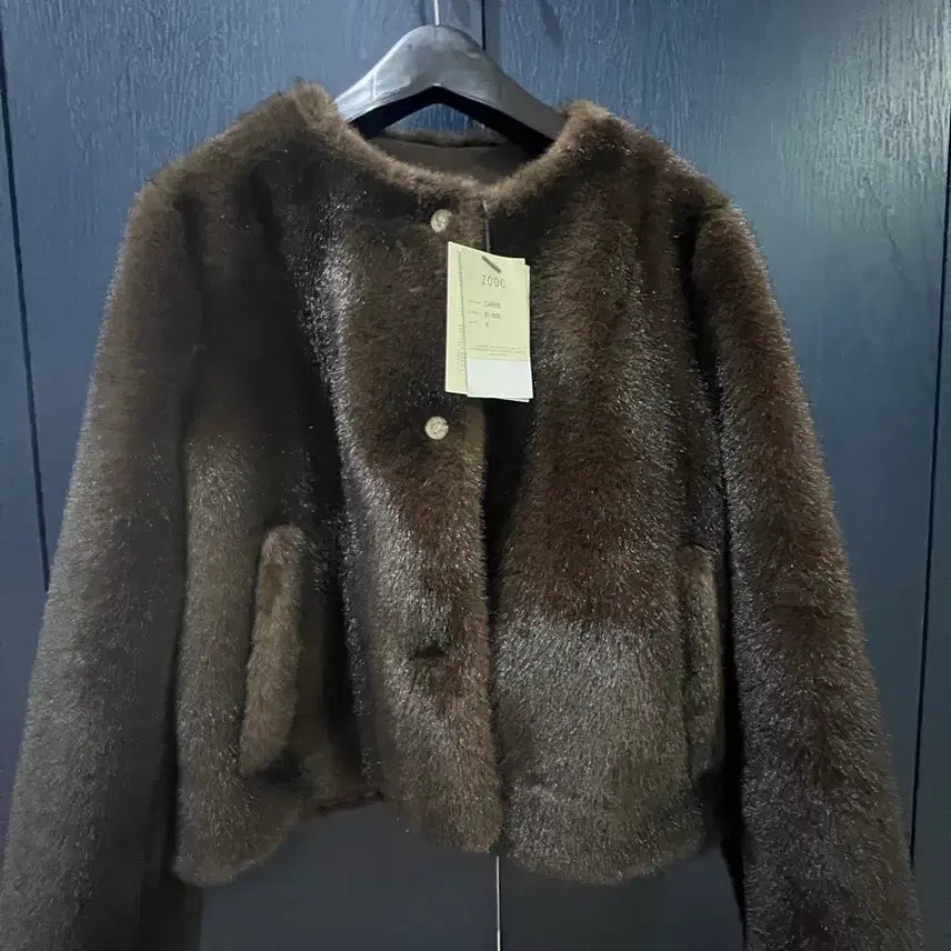 [BUNJANG] ZOOC Faux Lambswool Crop Jacket / [ZOOC] 페이크 램스퍼 크랍 자켓 (Z244PSF655)