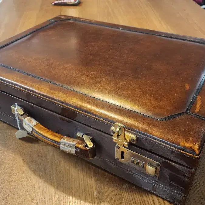 [BUNJANG] Vintage Real Leather Briefcase / 리얼 가죽 빈티지 서류가방