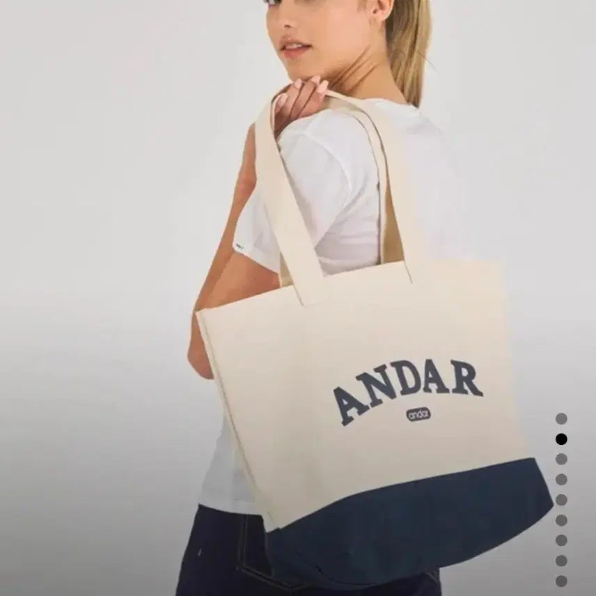 [BUNJANG] Andar Canvas Tote Bag / 안다르 로고 캔버스백