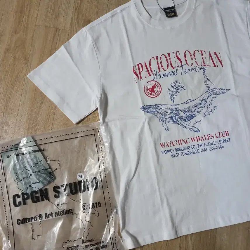 [BUNJANG] 새상품) 꼼파뇨 오션 웨일 반팔티 화이트 M / 새상품) 꼼파뇨 오션 웨일 반팔티 화이트 M