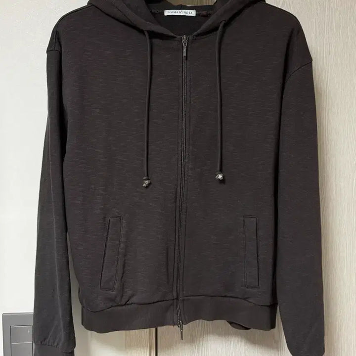 [BUNJANG] Polytelu Human Index Slub Single Zip Hoodie Brown / 2) 폴리테루 휴먼인덱스 휴먼 슬럽 싱글 집 후디 브라운