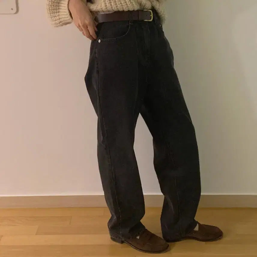 [BUNJANG] Autumn Under Black Up Wide Denim Pants / 흑청 와이드 팬츠 어텀언더비라룸블랙업크렘므미뉴에트