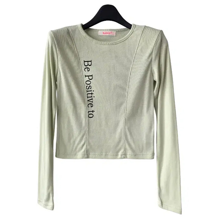 [BUNJANG] Unbranded Crop T-Shirt / 44)연두 영문 크롭티셔츠/새제품