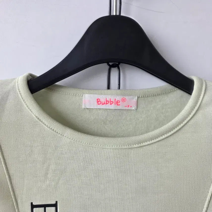 [BUNJANG] Unbranded Crop T-Shirt / 44)연두 영문 크롭티셔츠/새제품