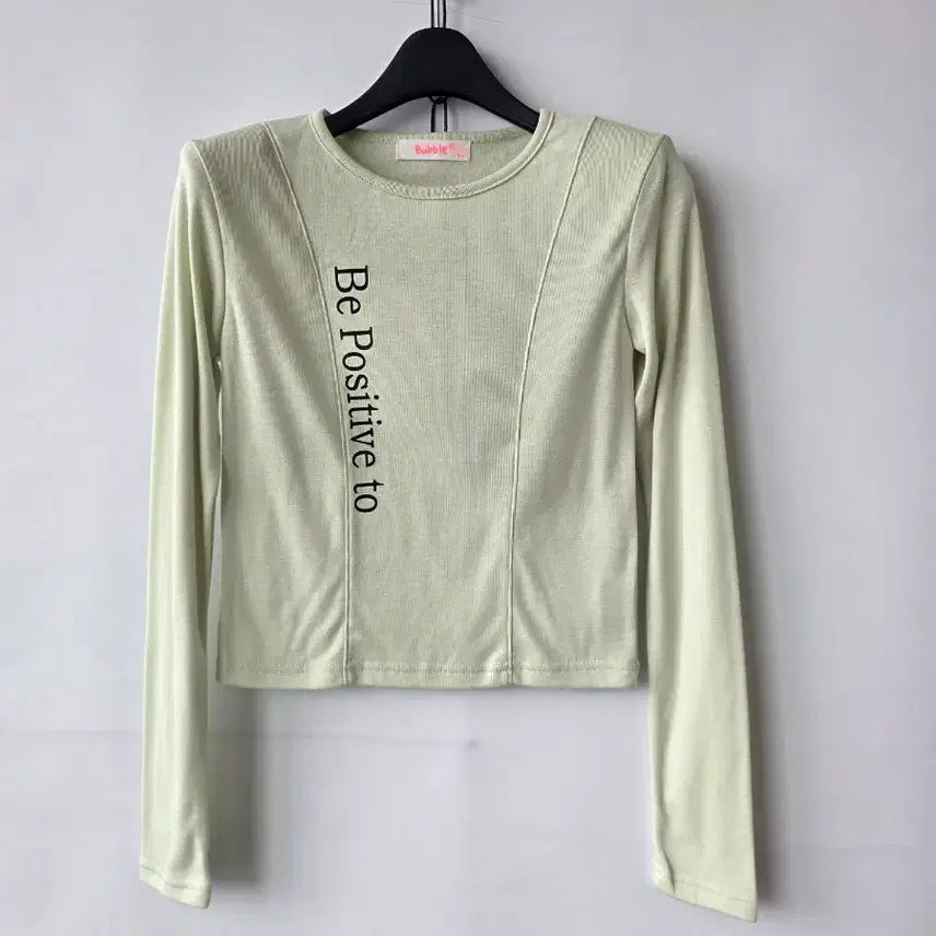 [BUNJANG] Unbranded Crop T-Shirt / 44)연두 영문 크롭티셔츠/새제품