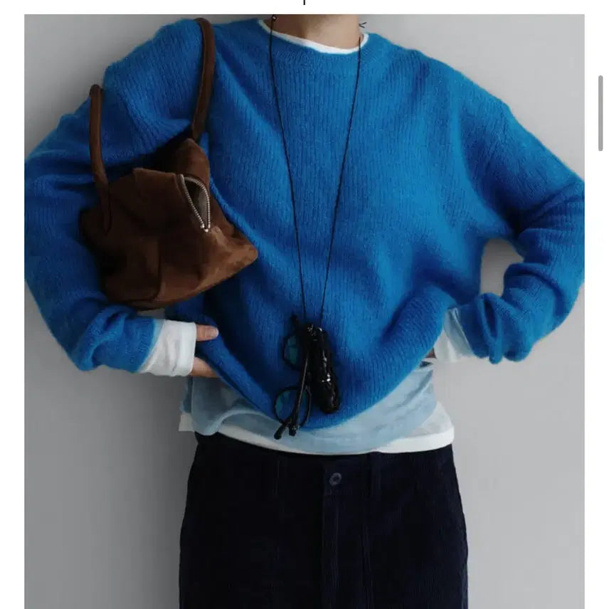 [BUNJANG] Laroom Minuet Knit Top / 라룸 니트  언더비블랙업크렘므미뉴에트메리어라운드