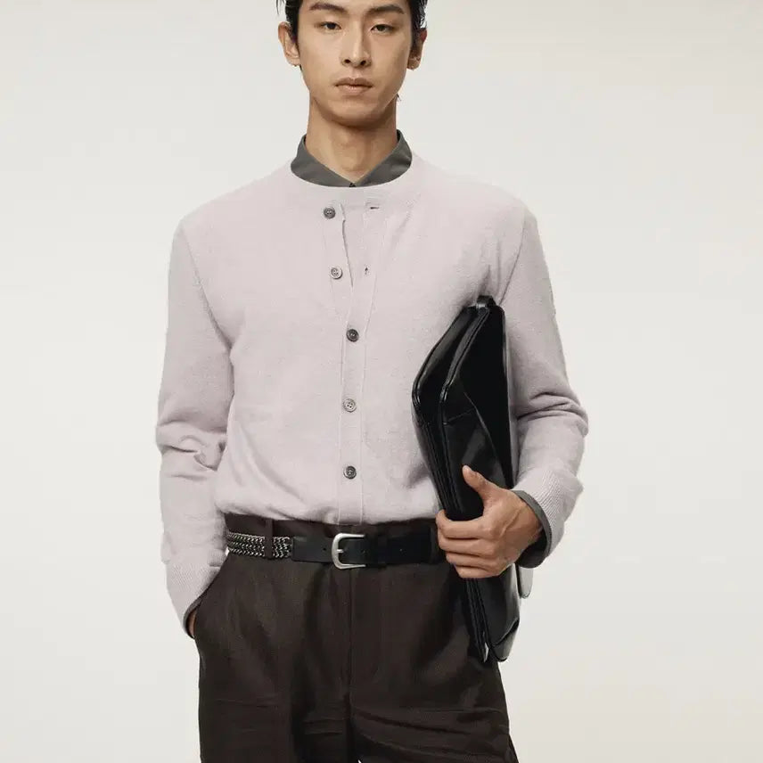 [BUNJANG] RECTO 25FW Crew Neck Layered Cardigan Lavender / 렉토 25fw 크루넥 레이어드 가디건 s 라벤더