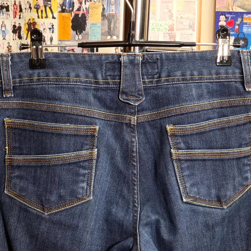 [BUNJANG] Vintage Stitch Low Rise Bootcut Denim Pants / 빈티지 스티치 로우라이즈 부츠컷 진청 데님 팬츠