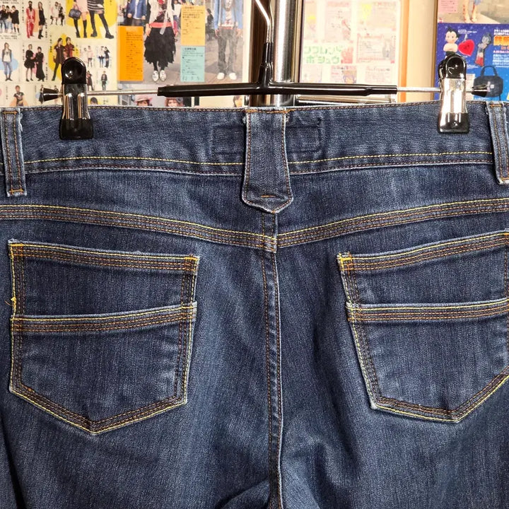 [BUNJANG] Vintage Stitch Low Rise Bootcut Denim Pants / 빈티지 스티치 로우라이즈 부츠컷 진청 데님 팬츠