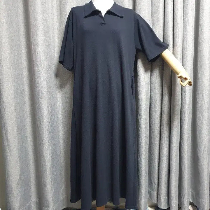 [BUNJANG] Kara Navy Maxi Dress / 카라 네이비 맥시원피스