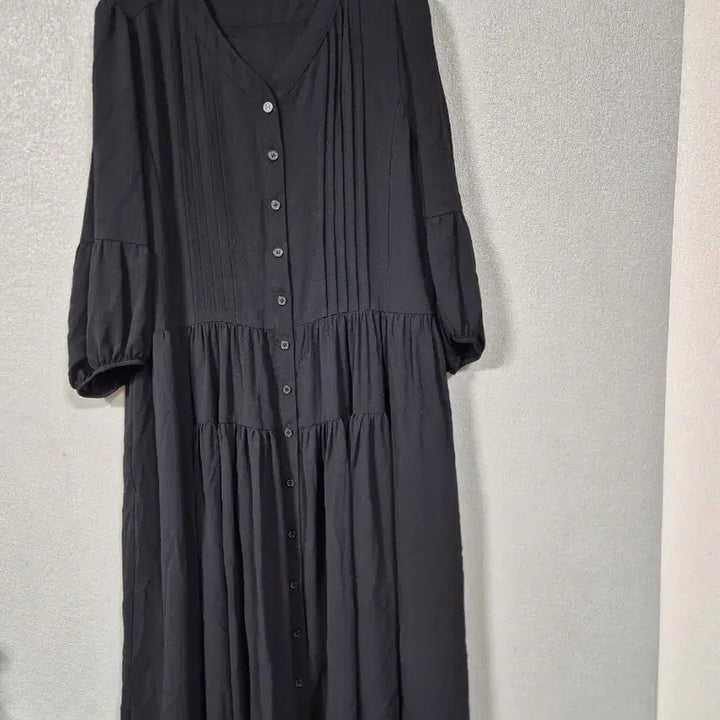 [BUNJANG] Navy Pleated Shirred Midi Dress / 네이비 플리츠 셔링원피스 66