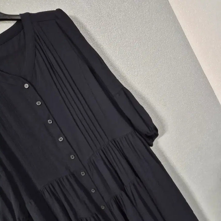 [BUNJANG] Navy Pleated Shirred Midi Dress / 네이비 플리츠 셔링원피스 66