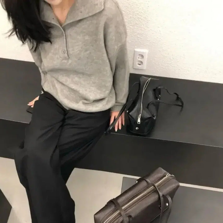 [BUNJANG] Two-Way Wool Collar Knit Sweater / [새제품] 투웨이 울 카라 니트