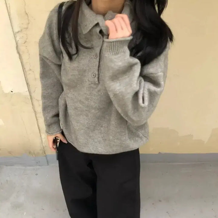 [BUNJANG] Two-Way Wool Collar Knit Sweater / [새제품] 투웨이 울 카라 니트