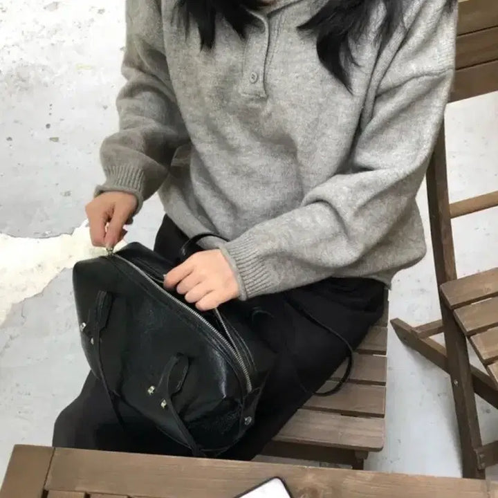 [BUNJANG] Two-Way Wool Collar Knit Sweater / [새제품] 투웨이 울 카라 니트