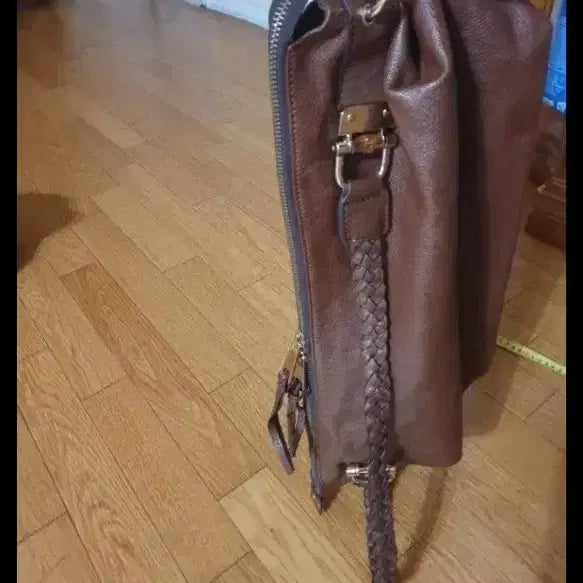 [BUNJANG] Brown Leather Shoulder Bag Tote / 브라운 천연가죽 숄더백 토트백