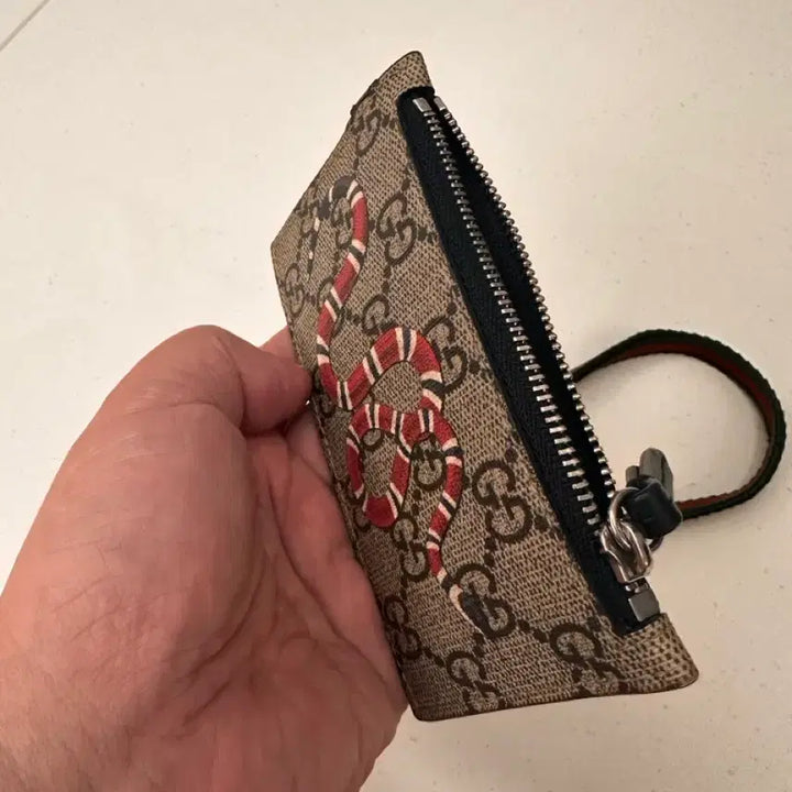 [BUNJANG] Gucci GG Supreme Canvas Snake Card Case / 구찌 GG 수프림 캔버스 스네이크 카드케이스 523903