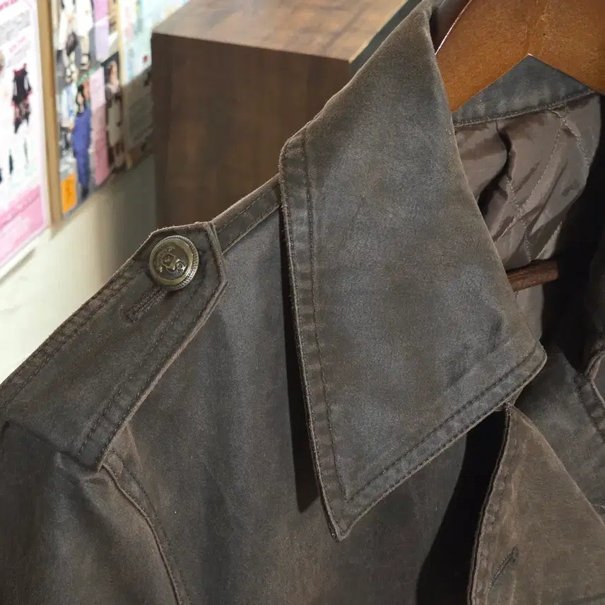 [BUNJANG] JPN Brown Belted Double Button Coat / JPN 브라운 벨티드 더블 버튼 코트