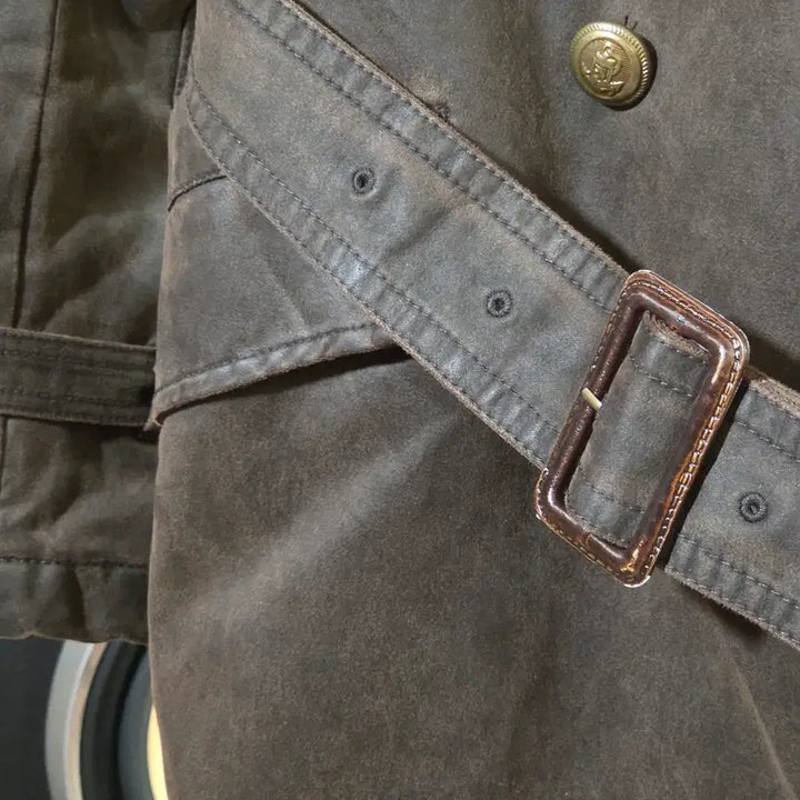 [BUNJANG] JPN Brown Belted Double Button Coat / JPN 브라운 벨티드 더블 버튼 코트