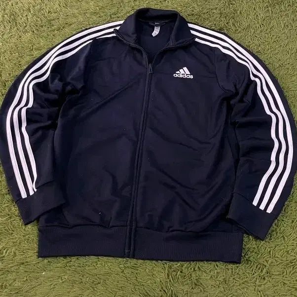 [BUNJANG] Adidas Navy Triangle Logo Jersey Zip-up 95 / 아디다스 삼각로고 네이비 져지 집업95