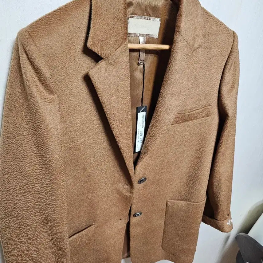 [BUNJANG] Cashmere Wool Blend Camel Brown Jacket (Size 55) / 여성코트 캐시미어 울 블렌드 카멜브라운 자켓(새상품/55)