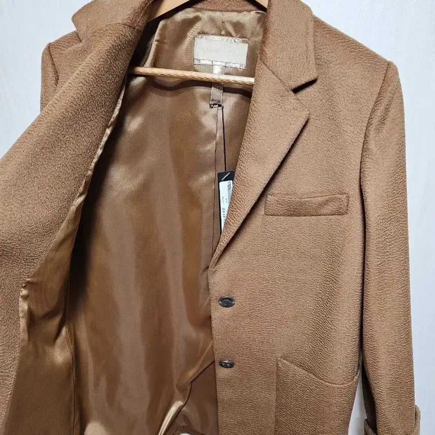 [BUNJANG] Cashmere Wool Blend Camel Brown Jacket (Size 55) / 여성코트 캐시미어 울 블렌드 카멜브라운 자켓(새상품/55)